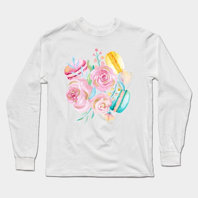 Macaron Bouquet Long Sleeve T-Shirt by Gingerlique